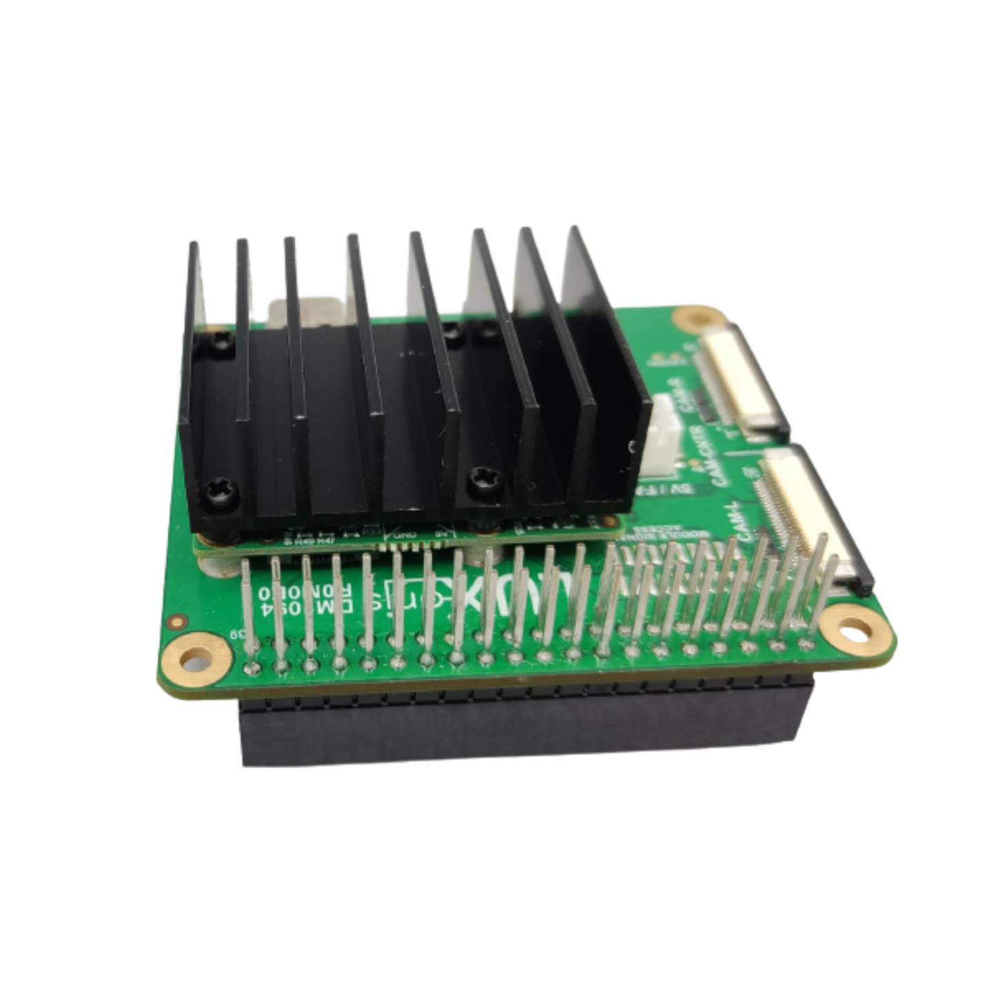 OAK-FFC-RPi-Hat image viewed from the side.