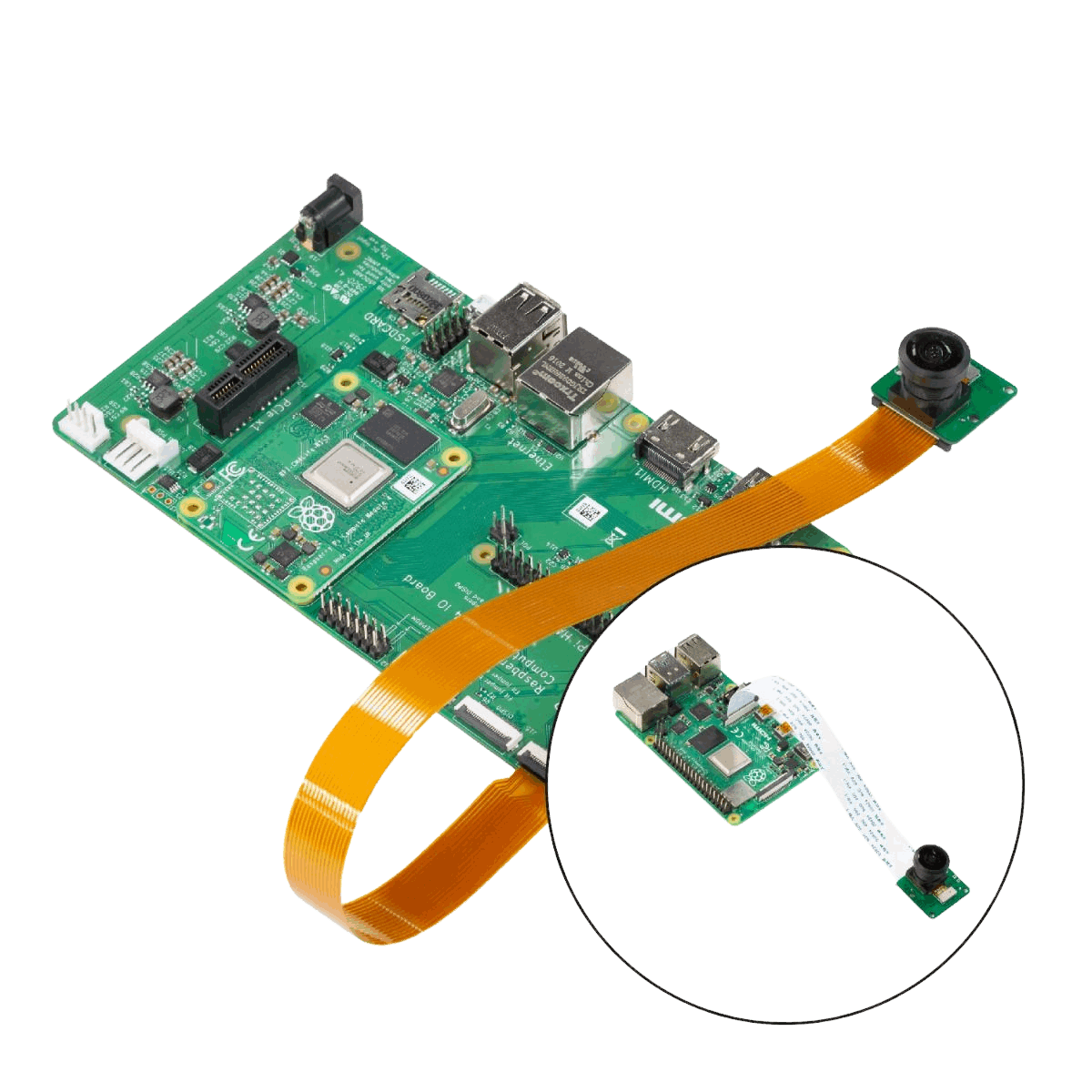 B0286 Drop-In camera module connected to Raspberry Pi