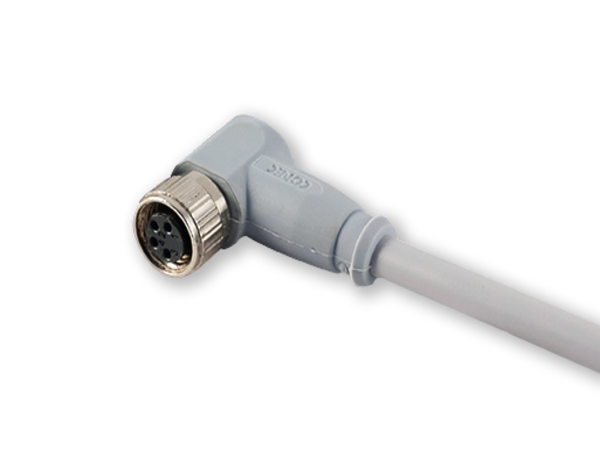 M8 connecting cable, angled