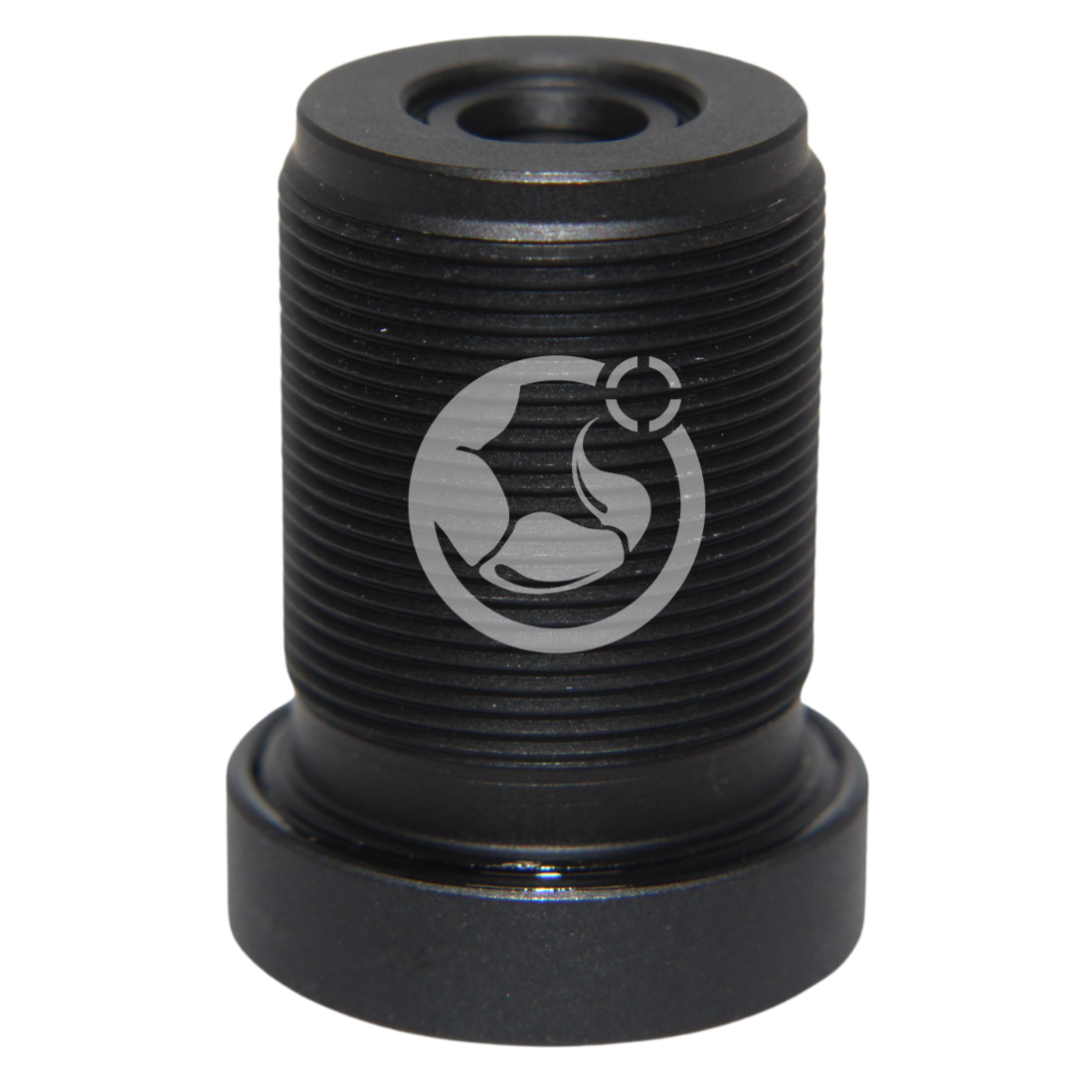 An M12 lens that is upside down with no background and has a scorpion vision logo watermark