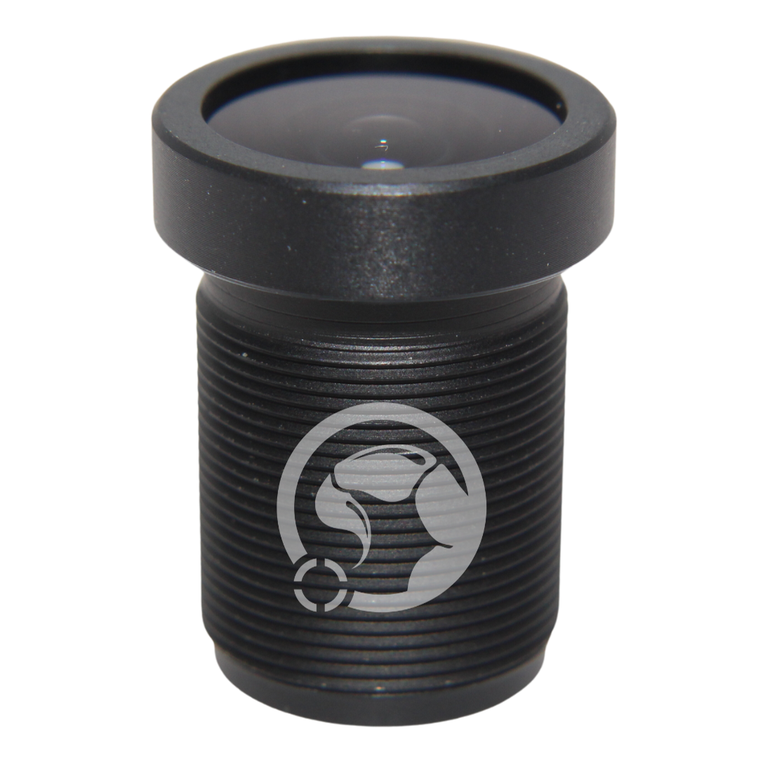 An M12 lens with no background and has a scorpion vision logo watermark