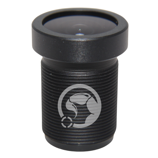 An M12 lens with no background and has a scorpion vision logo watermark