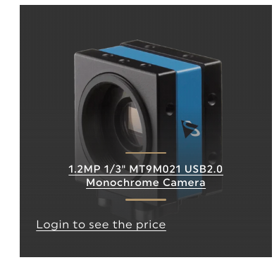 Industrial camera example on the webshop