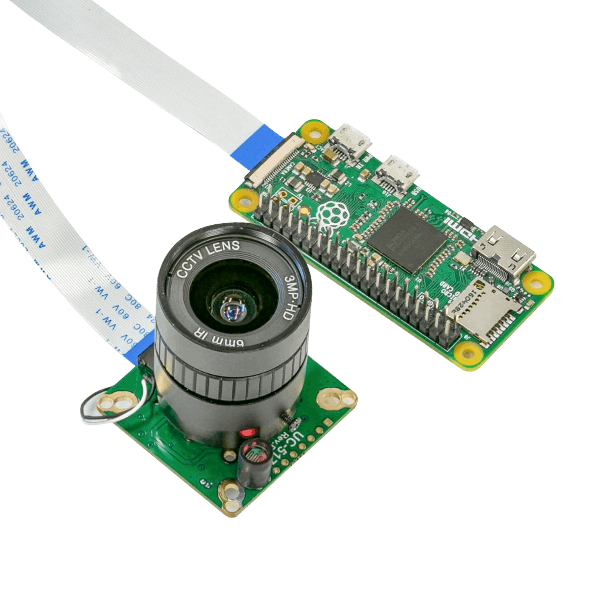 Arducam B0240 camera module connected to Raspberry Pi Zero