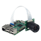 image of the B0032 camera module connected to a Rasperry Pi Computer