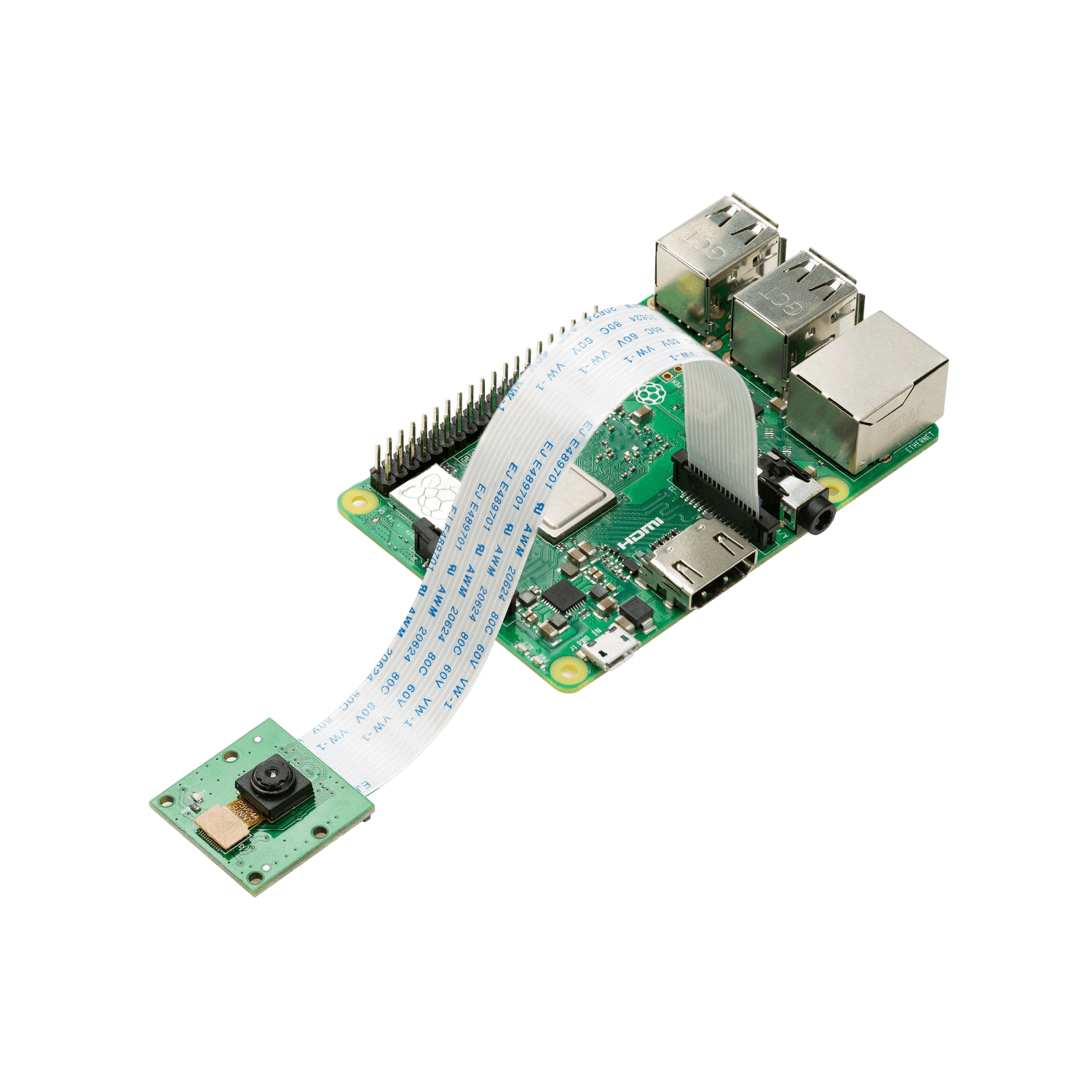 B0033 camera module connected to Raspberry Pi