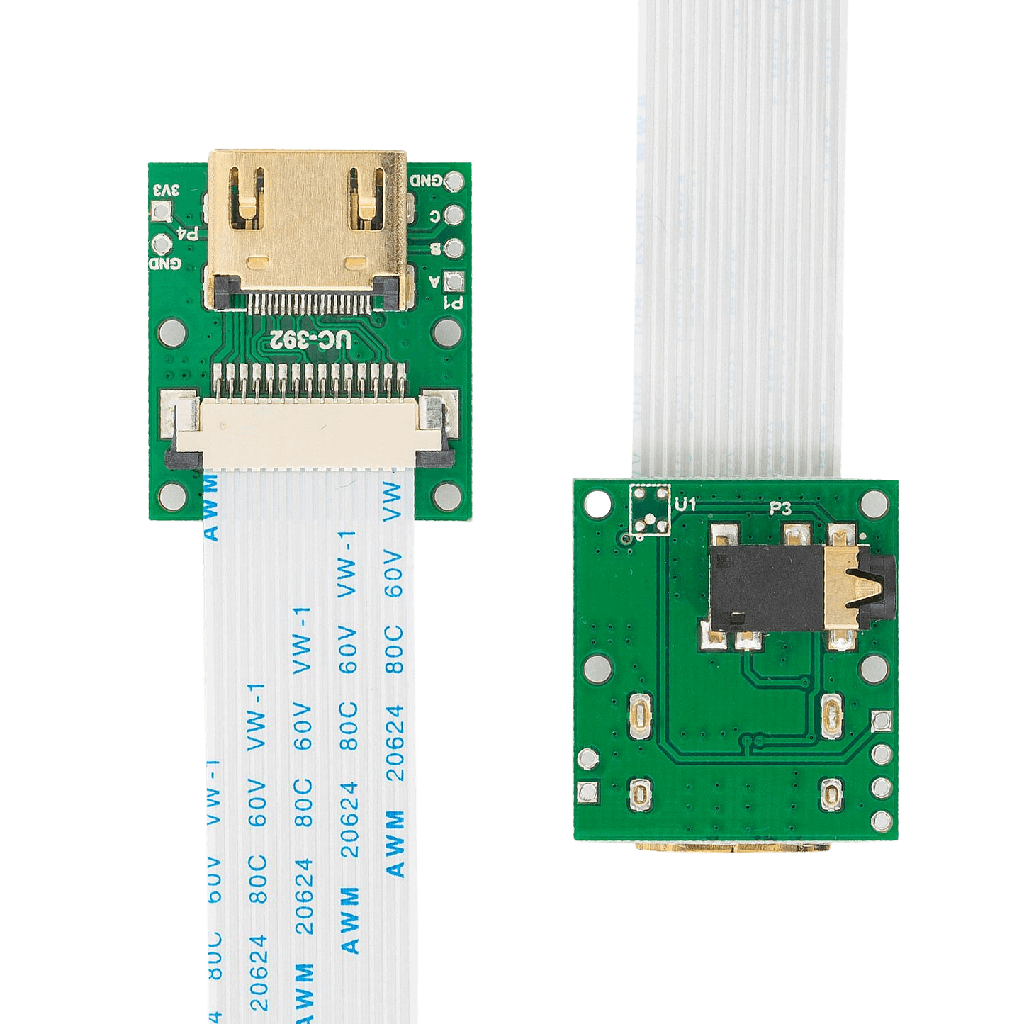 View of both sides of the CSI to HDMI adapter