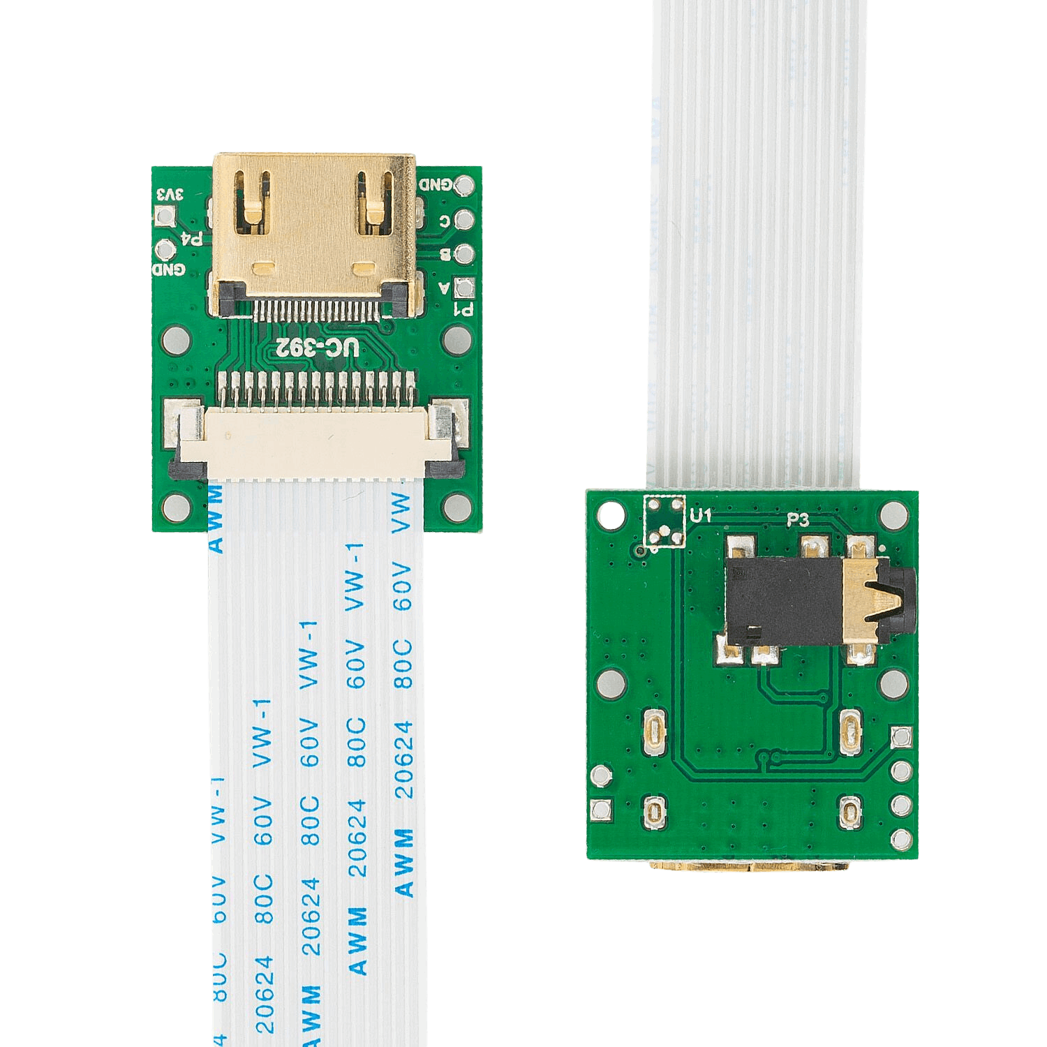 View of both sides of the CSI to HDMI adapter