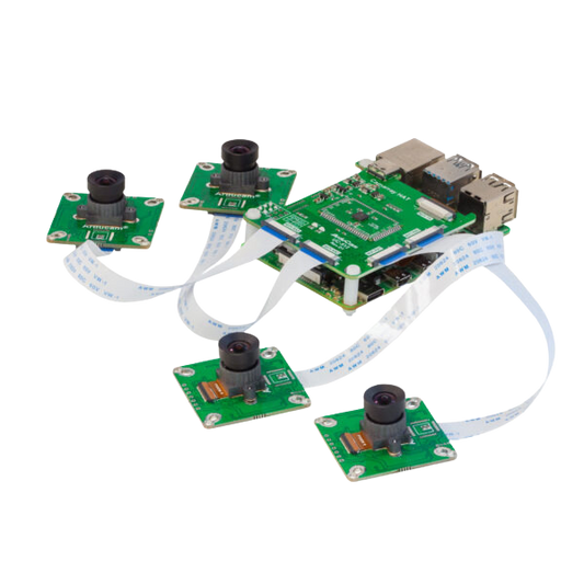 Arducam 1MP*4 Quadrascopic Camera connected with Arducam HAT and Raspberry Pi